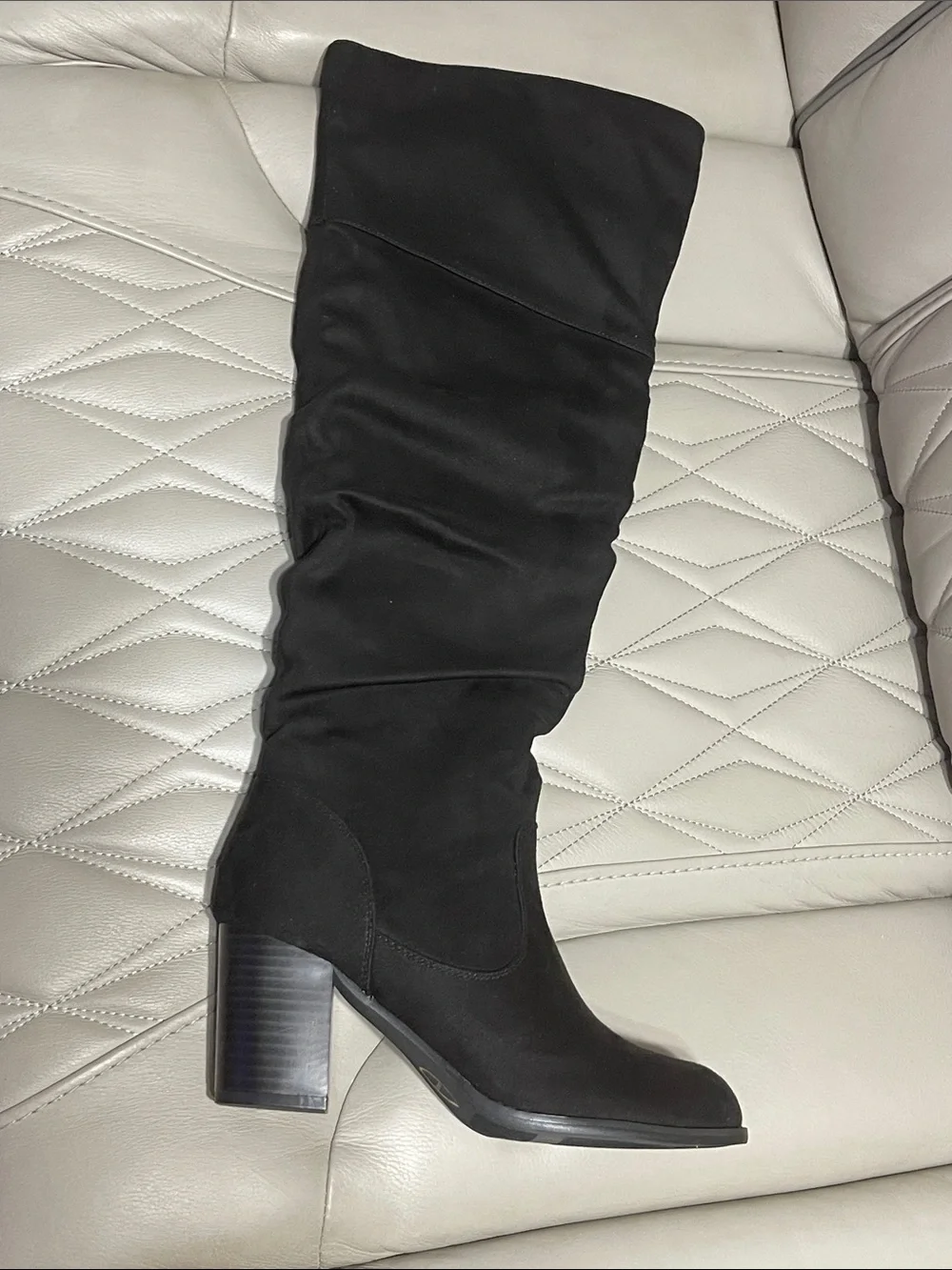 Women's KAISON Black Over-the-Knee Block Heel Boots